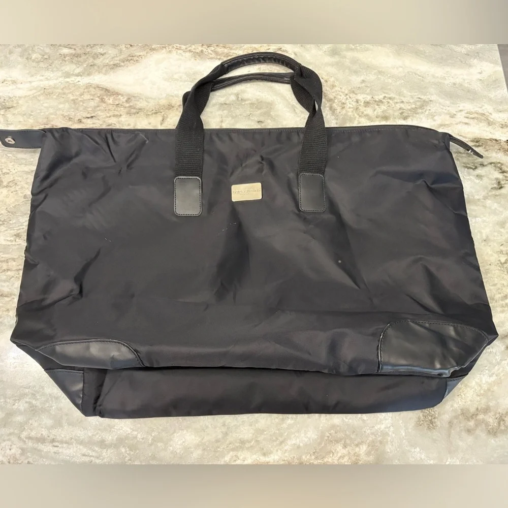 Dolce & Gabbana Black Nylon Travel Tote Bag with Gold Hardware for Women